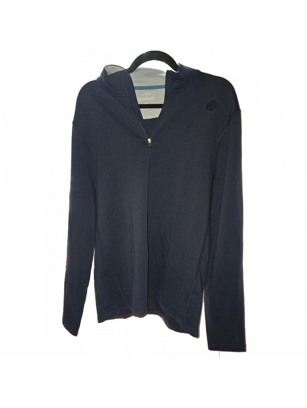 J.Crew Performance 1/4 Zip Hoodie Navy Blue Size M